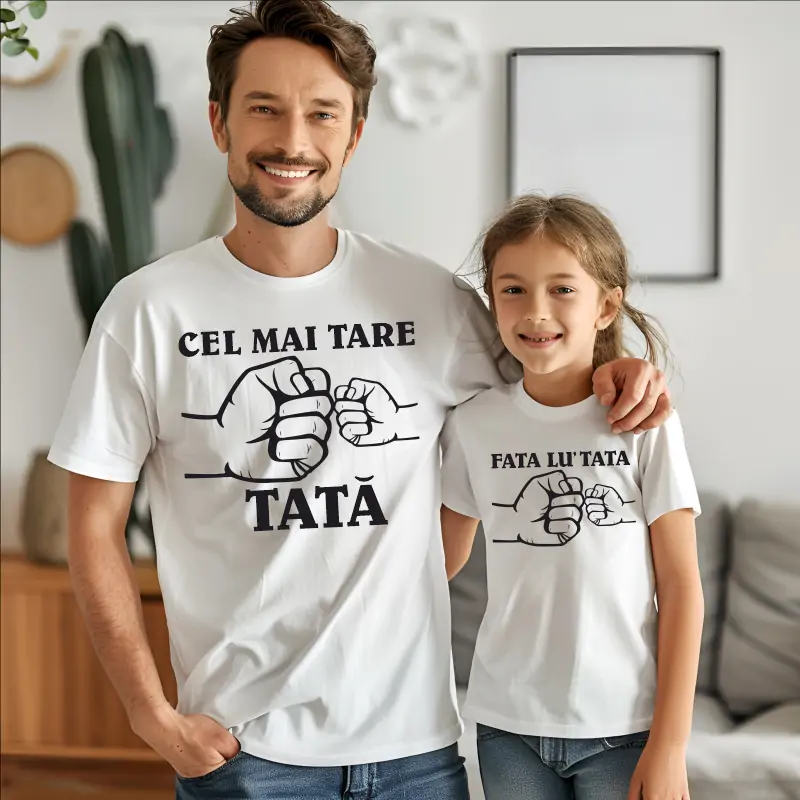 Set-tricouri-personalizate-pentru-tata-si-fiica-Cel-mai-tare-tata-Fata-lu-tata [2]