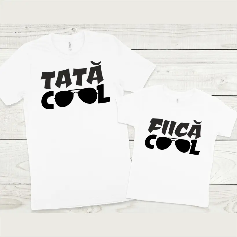 Set tricouri personalizate pentru tata si fiica "Tata Cool, Fiica Cool" [1]