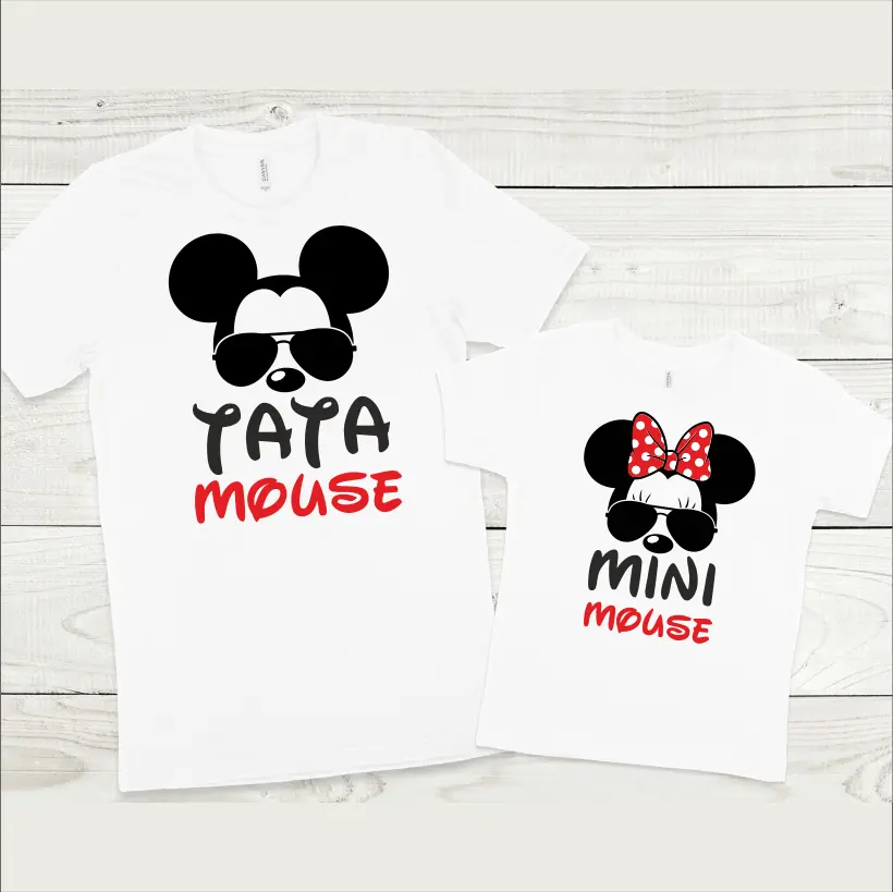 Set tricouri personalizate pentru tata si fiica "Tata Mouse, Mini Mouse" [1]