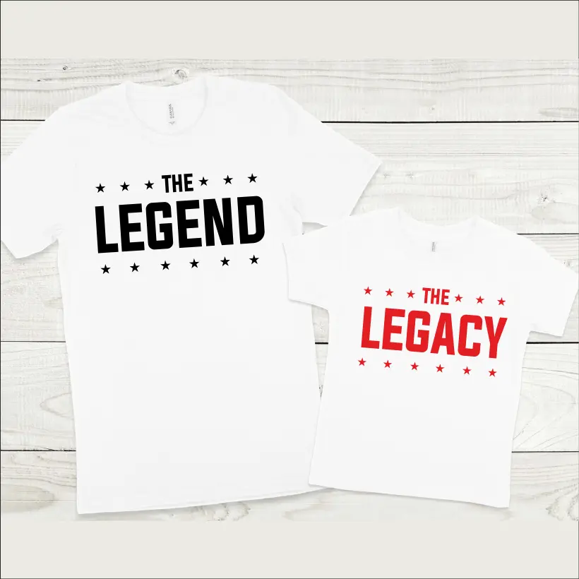 Set tricouri personalizate pentru tata si fiica "The Legend, The Legacy" [1]