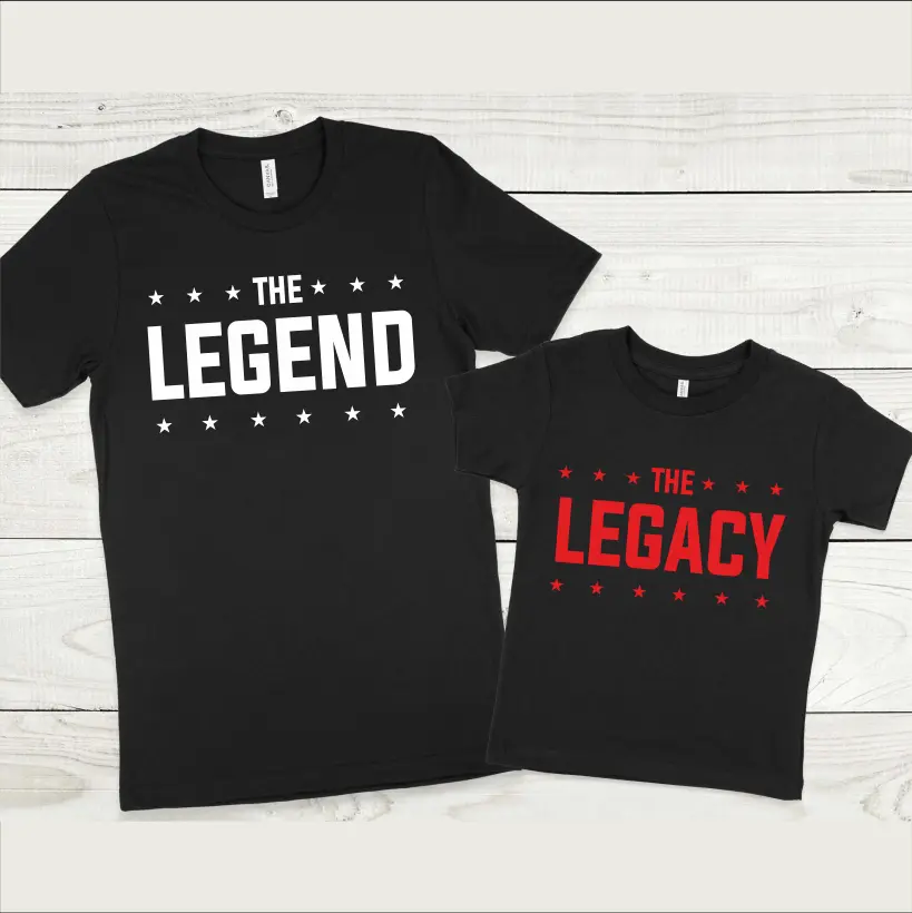 Set tricouri personalizate pentru tata si fiica "The Legend, The Legacy" [2]