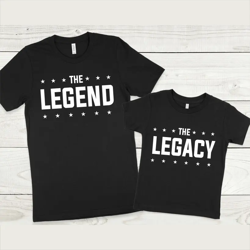 Set tricouri personalizate pentru tata si fiu "The Legend, The Legacy" [2]