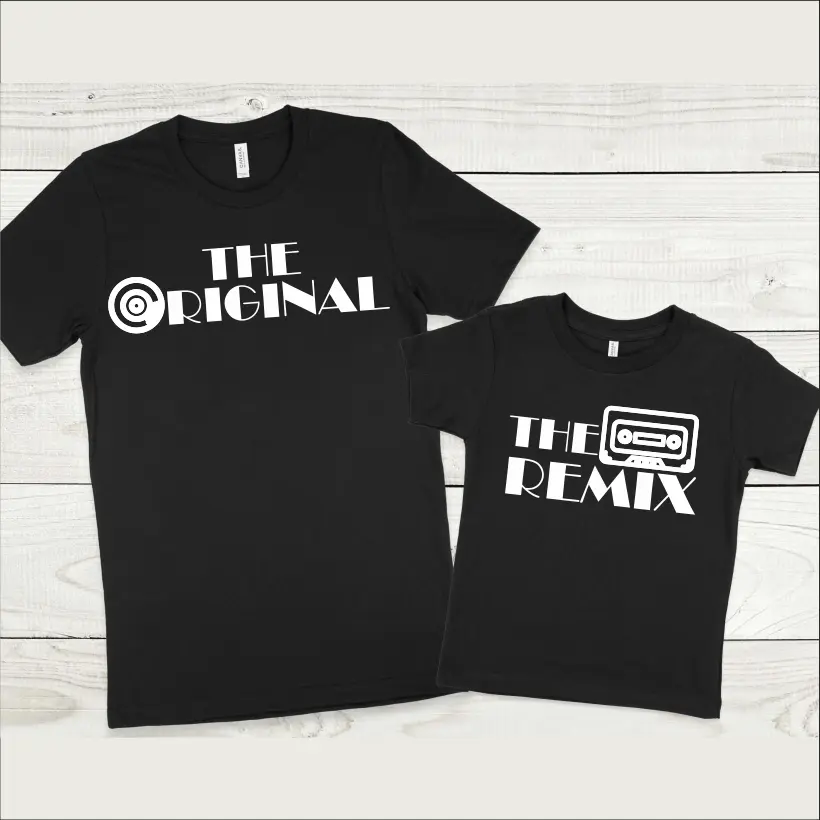 Set tricouri personalizate pentru tata si fiu "The Original, The Remix" [2]