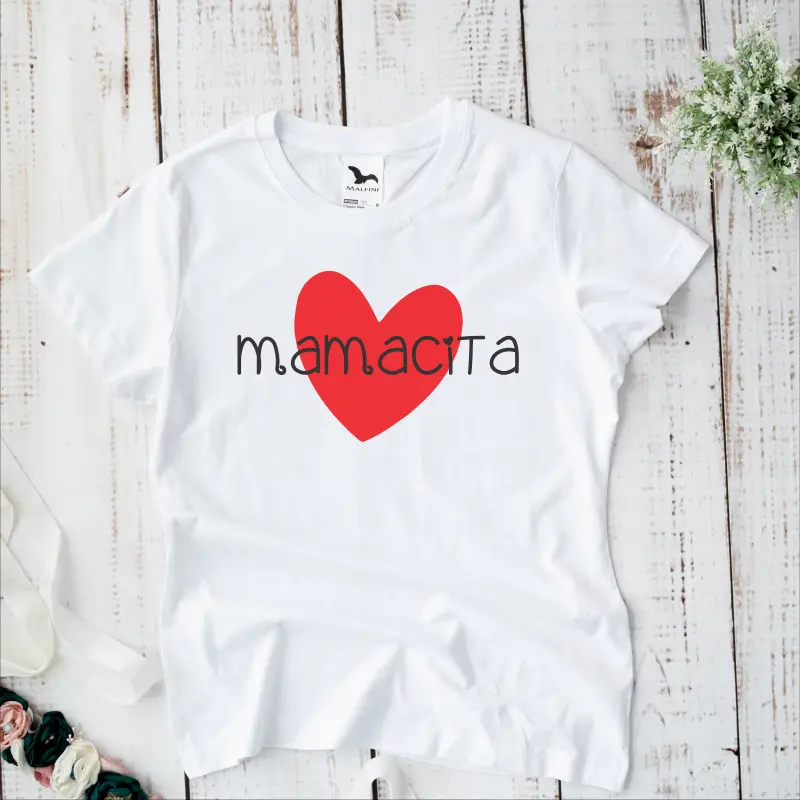 Tricou alb personalizat: "Mamacita" (damă) [1]
