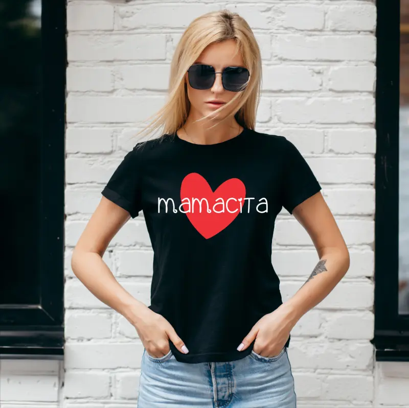 Tricou alb personalizat: "Mamacita" (damă) [4]
