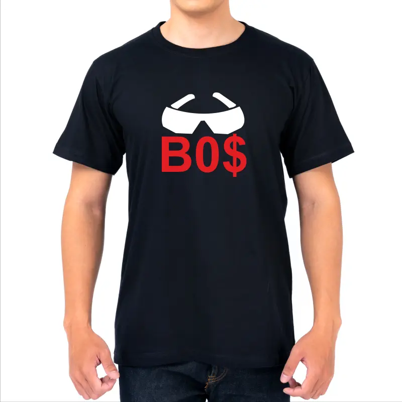 Tricou negru personalizat: "B0$" (barbat) [1]