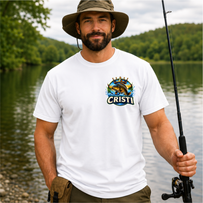 Tricou Personalizat pentru Pescari „Regele Bălții” cu Nume – Față și Spate [4]