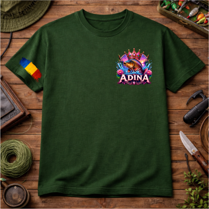 Tricou Personalizat pentru Pescărițe „Regina Bălții” cu Nume – Față și Spate [5]