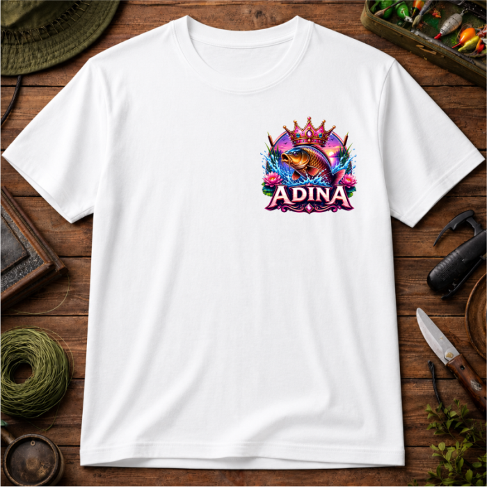 Tricou Personalizat pentru Pescărițe „Regina Bălții” cu Nume – Față și Spate [4]