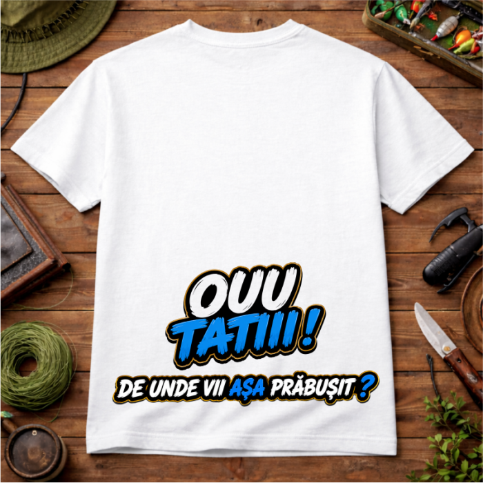 Tricou Personalizat „Șefu Dă Trib” – Ouu Tatii! Față/Spate [4]
