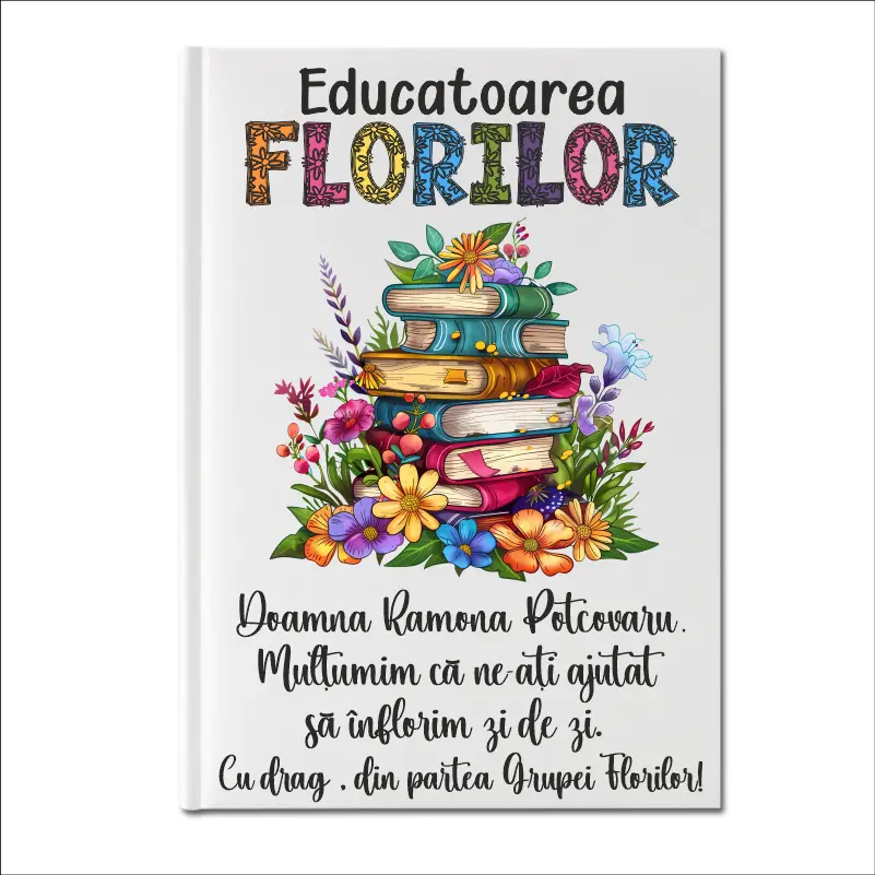 Cadouri Aniversare - agenda-alba-personalizata-grupa-florilor
