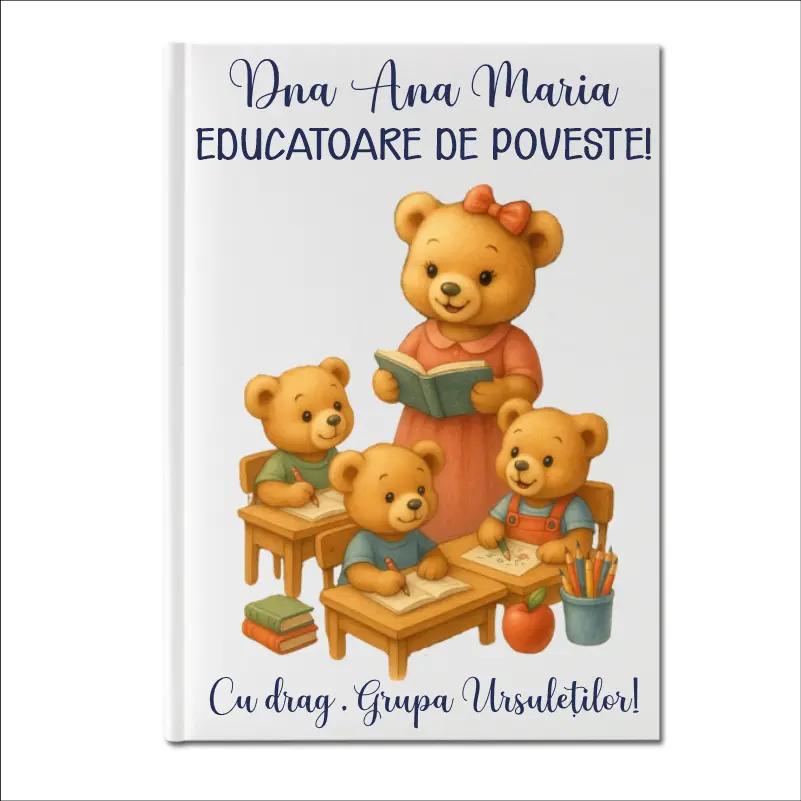 Cadouri Aniversare - agenda-alba-personalizata-grupa-ursuletilor