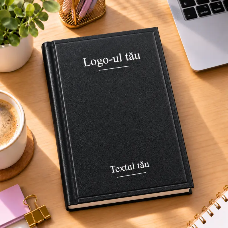 Cadouri personalizate - agenda-personalizata-nedatata-a5-neagra