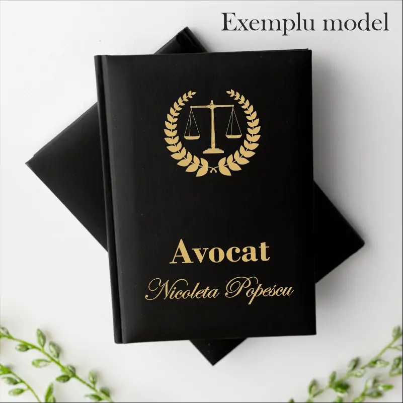 Agendă A5 nedatată, neagră, personalizabilă [2]
