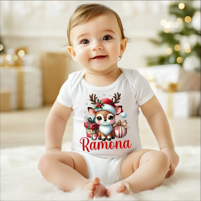 Cadouri de Craciun - Body-bebe-Craciun-personalizat-cu nume-model-Baby-ren-fetita-1