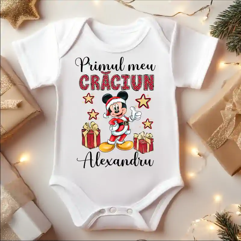 Body-bebe-Craciun-personalizat-cu-nume-model-Primul-meu-Craciun-Mickey
