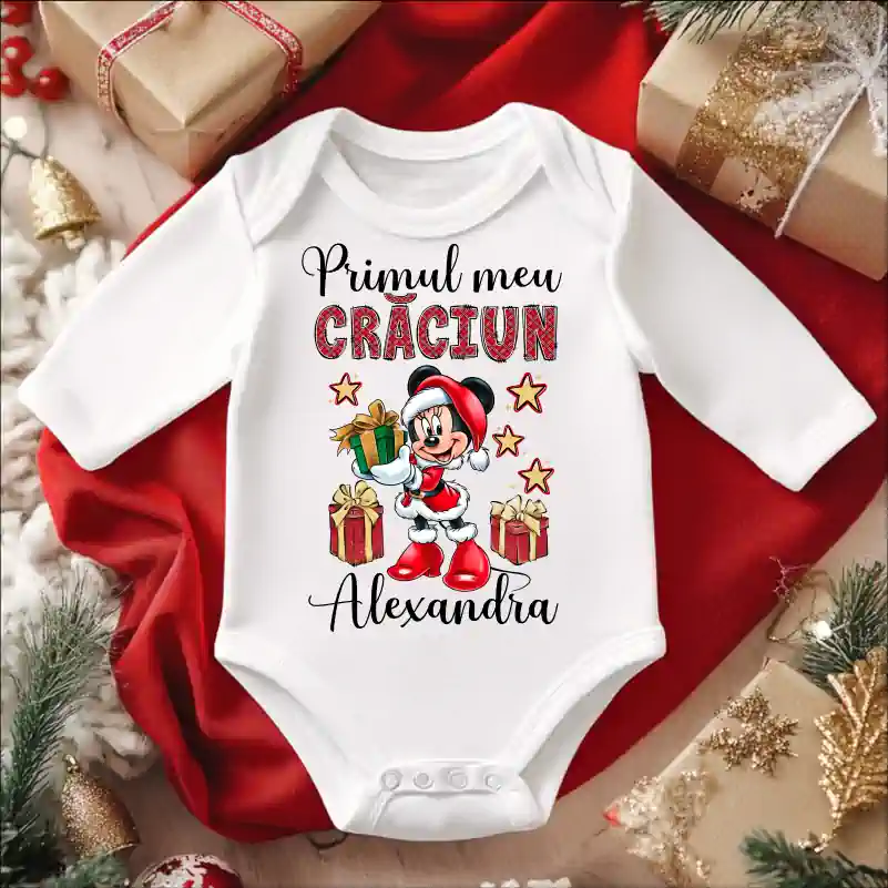 Body-bebe-Craciun-personalizat-cu-nume-model-Primul-meu-Craciun-Minnie