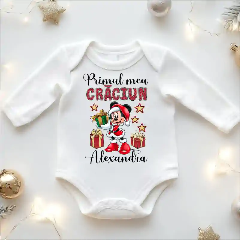 Body-bebe-Craciun-personalizat-cu-nume-model-Primul-meu-Craciun-Minnie [3]