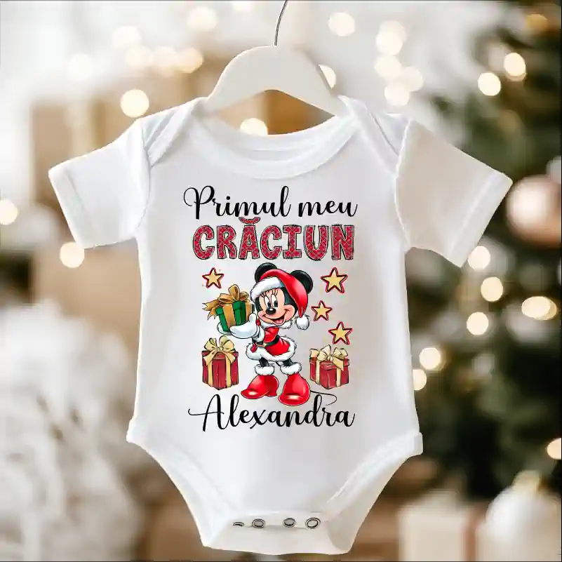 Body-bebe-Craciun-personalizat-cu-nume-model-Primul-meu-Craciun-Minnie [2]