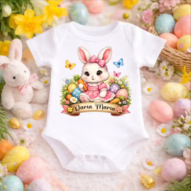 Ocazii - Body-Bebe-cu-Iepuras-Roz-Personalizat-cu-nume