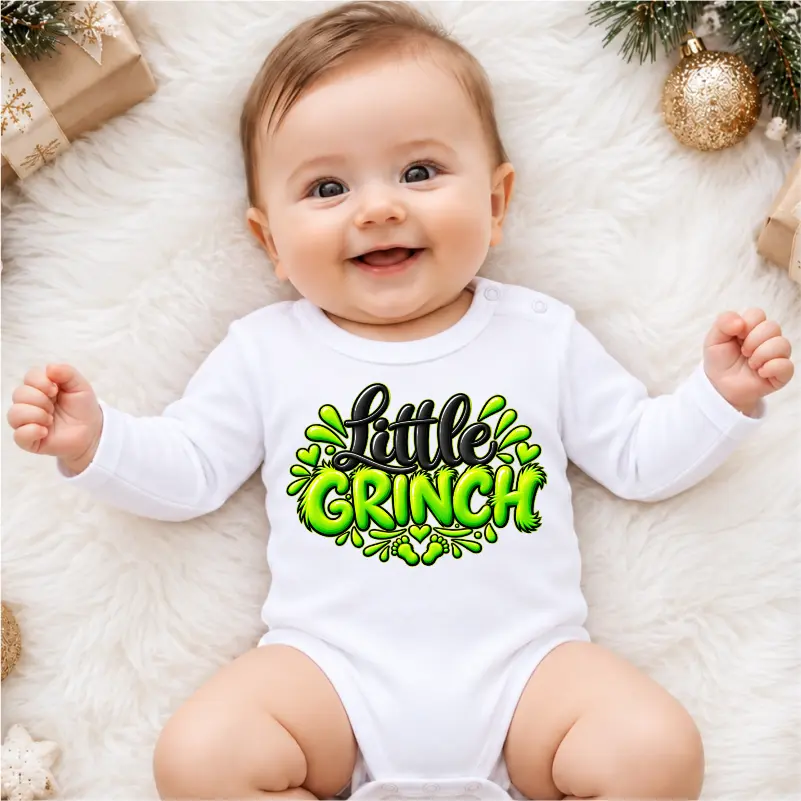 Haine craciun bebe - Body-bebe-de-Craciun-model-Little-Grinch