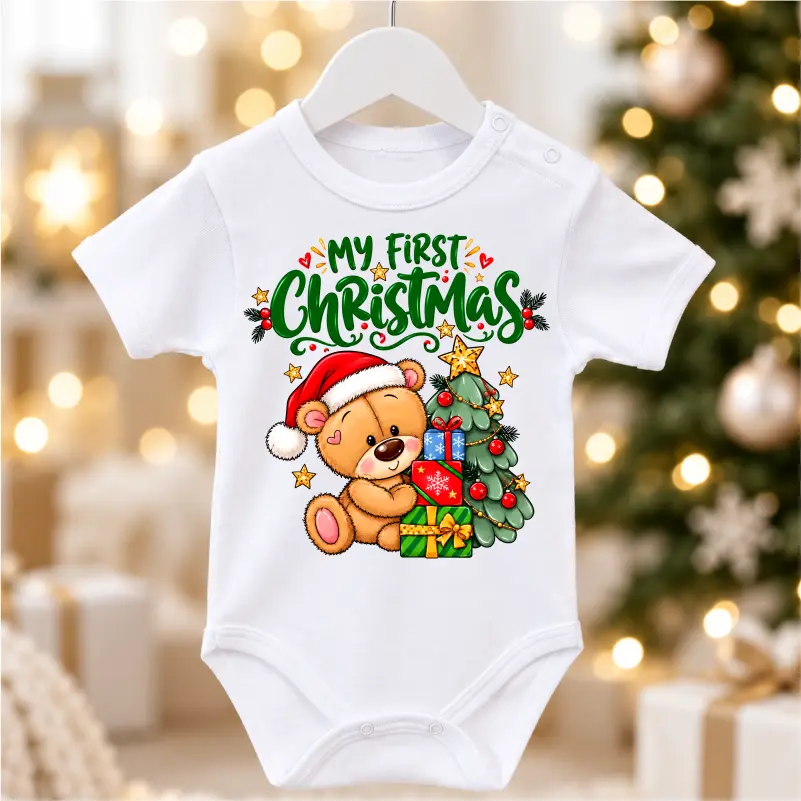 Haine craciun bebe - Body-bebe-de-Craciun-My-First-Christmas