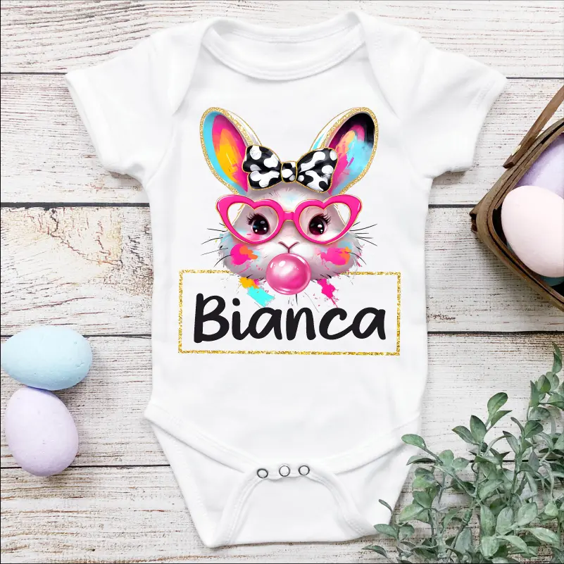 Cadouri de Paște - Body-Bebe-cu-Iepuras-Roz-Personalizat-cu-nume