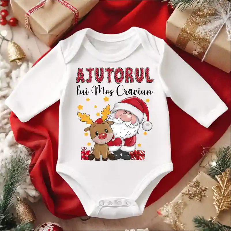 Body-bebe-pentru-Craciun-model-Ajutorul-lui-Mos-Craciun