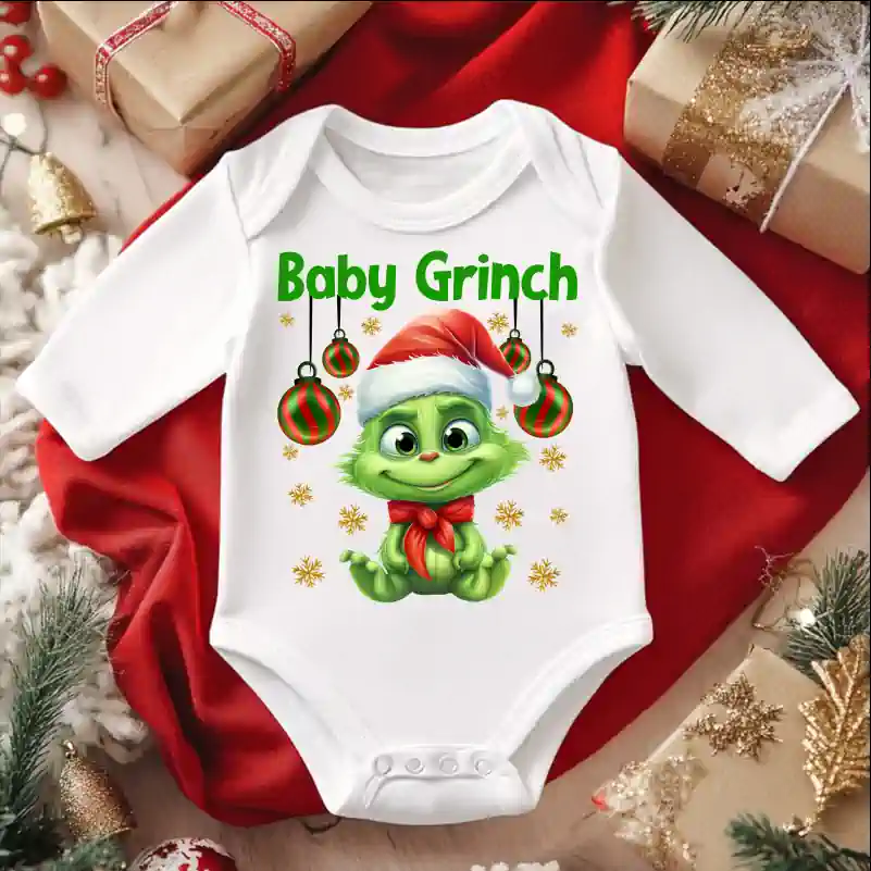 Cadouri de Craciun - Body-bebe-pentru-Craciun-model-Baby-Grinch