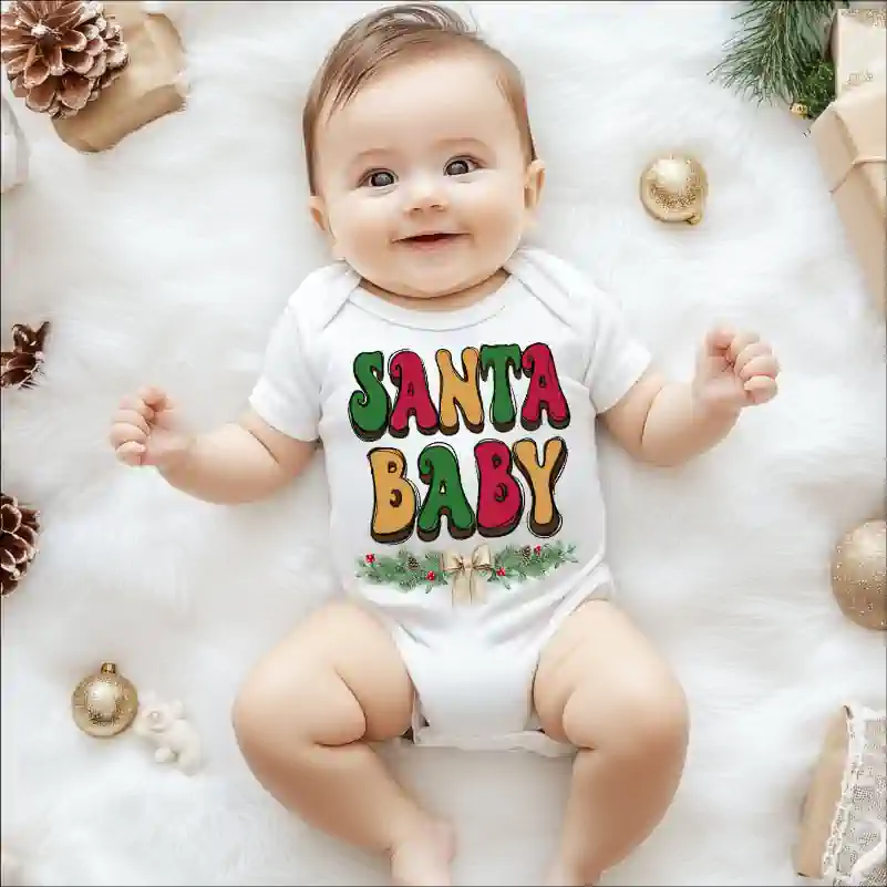 Cadouri de Craciun - Body-bebe-pentru-Craciun-model-Santa-Baby