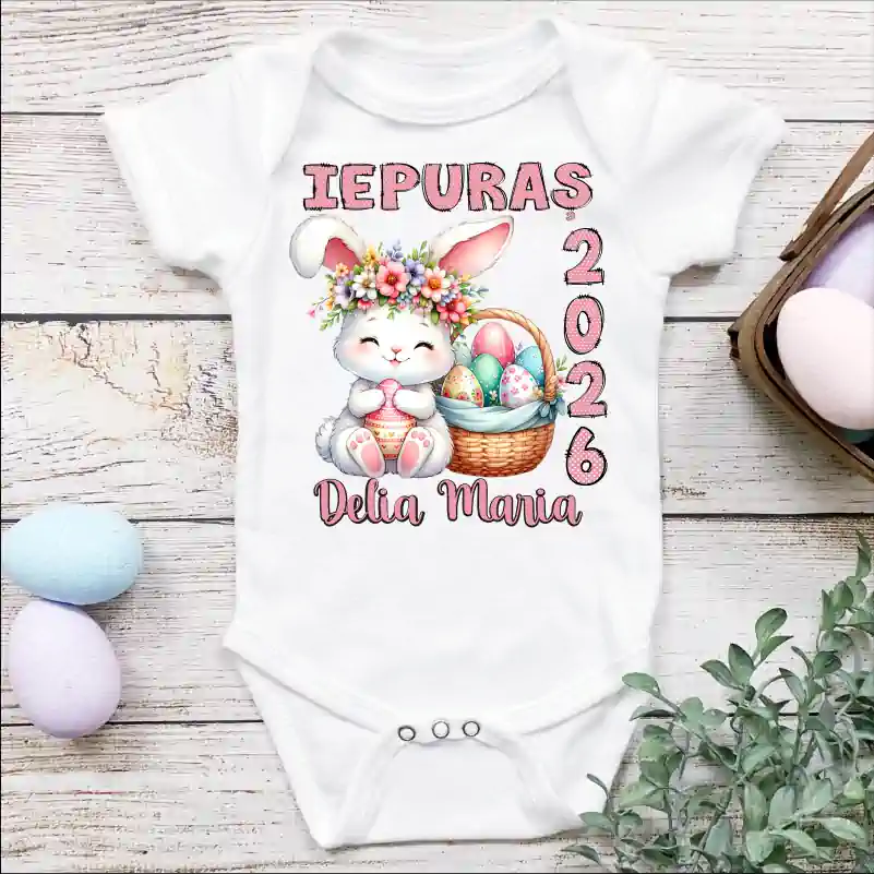 Ocazii - Body-bebe-personalizat-cu-nume-model-Iepuras-fetita
