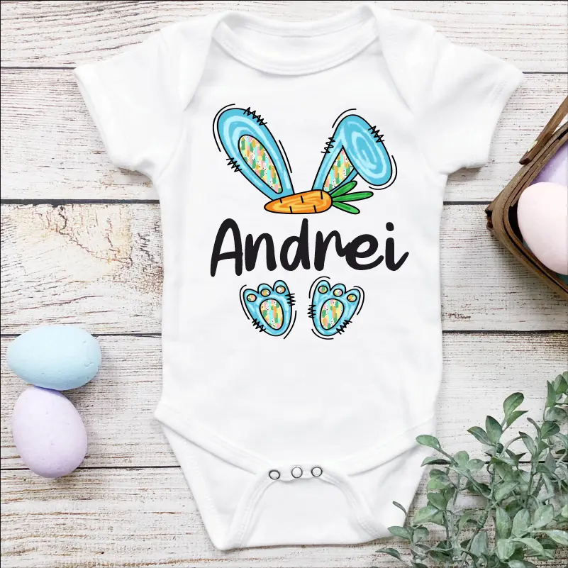 Cadouri de Paște - Body-Bebe-de-Paste-Personalizat-cu-Nume-Iepuras