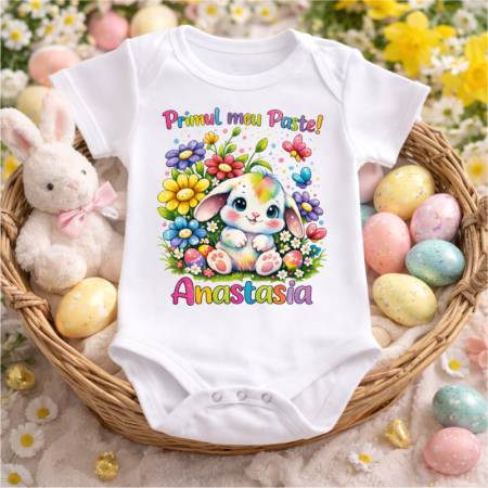 Ocazii - Body-bebe-Primul-meu-Paste-iepuras-colorat-1