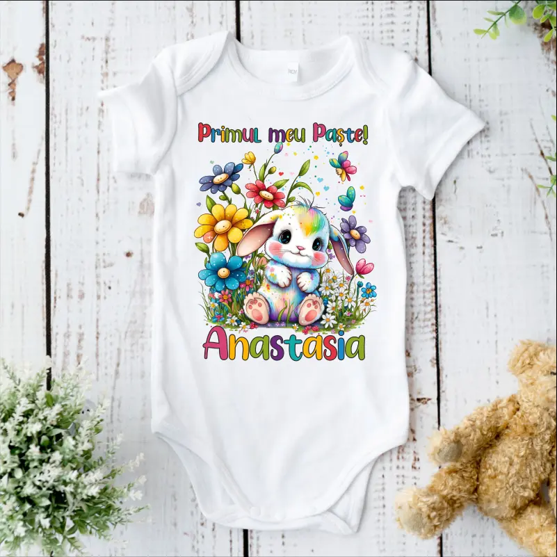 Cadouri de Paște - Body-bebe-Primul-meu-Paste-iepuras-colorat-1