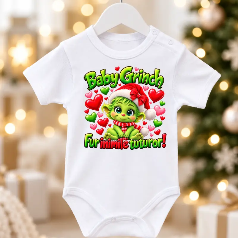 Haine craciun bebe - Body-bebelusi-craciun-baby-grinch-fur-inimile-tuturor