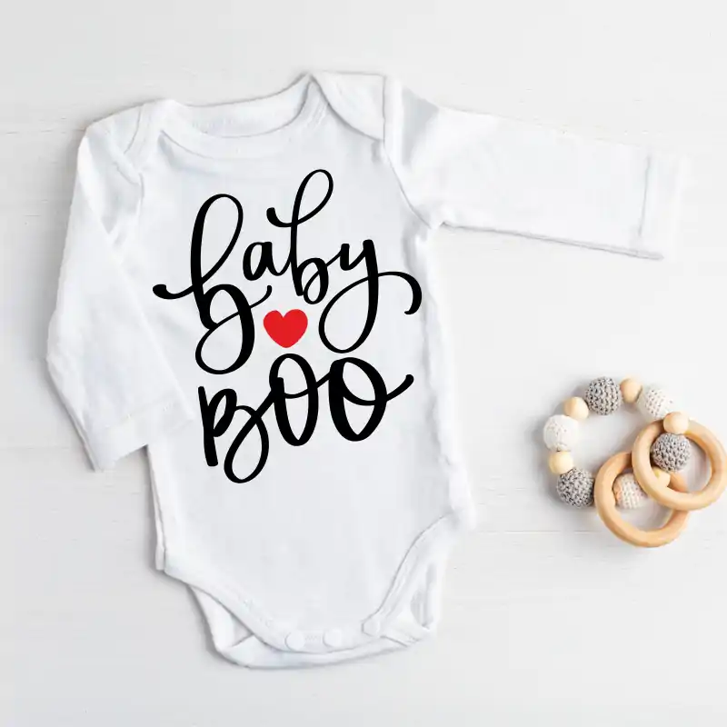 Body bebelusi personalizat Halloween: "Baby Boo"