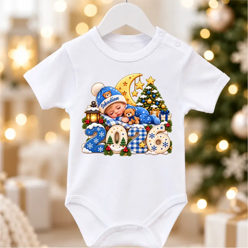 Haine craciun bebe - body-personalizat-primul-craciun-2026-baietel-nume