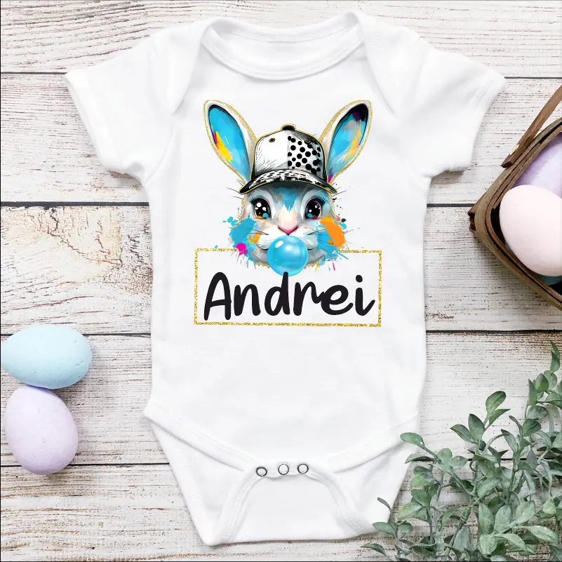 Cadouri de Paște - Body-Bebe-cu-Iepuras-Personalizat-cu-nume