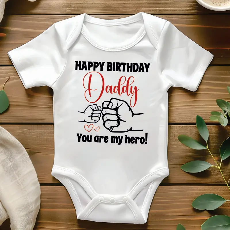 Body bebelusi personalizate - Body-personalizat-cu-mesajul-Happy-Birthday-Daddy