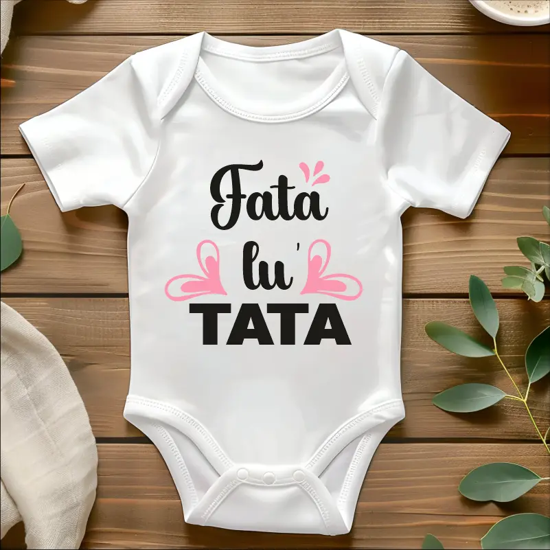 Cadouri pentru Tata - Body-personalizat-Fata-Lu-Tata-bebelusi-