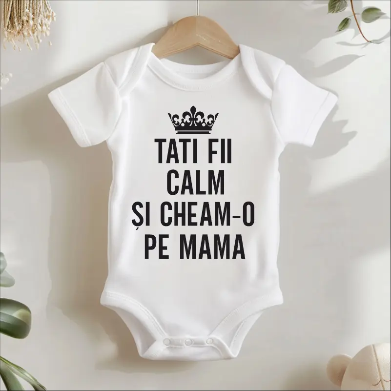 Cadouri pentru Tata - Body-personalizat-Fii-calm-si-cheam-o-pe-mama-bebelusi-