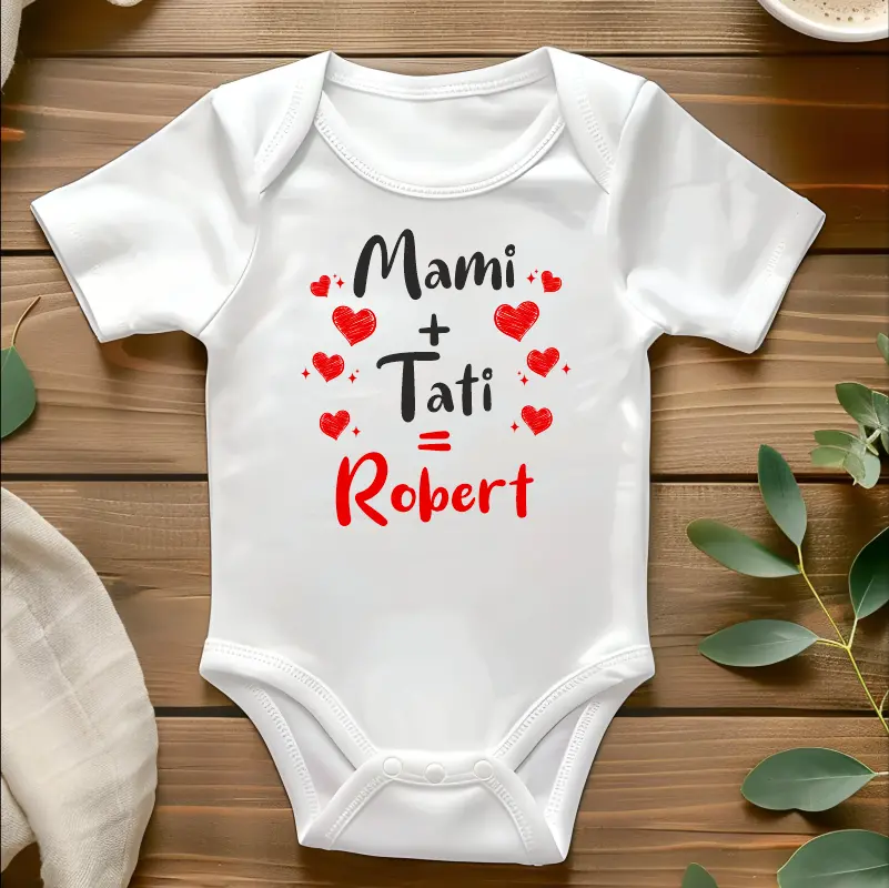 Pentru parinti - Body-personalizat-Mami+Tati=Robert-