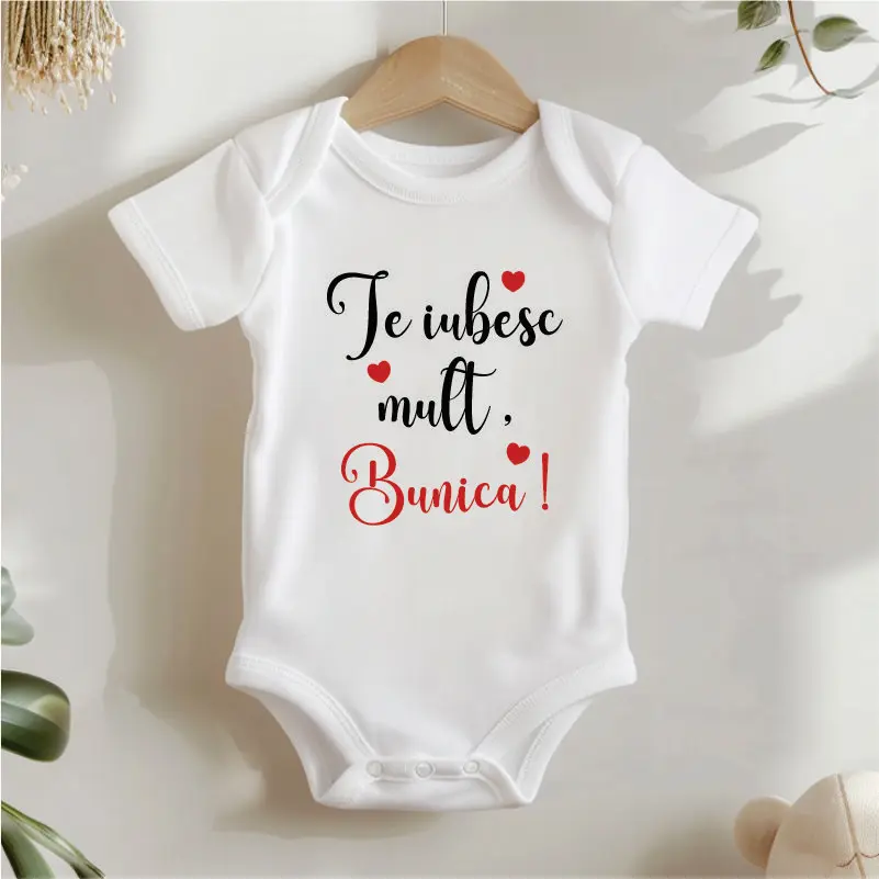Cadouri pentru Bunici - Body personalizat "Te iubesc mult, bunica"