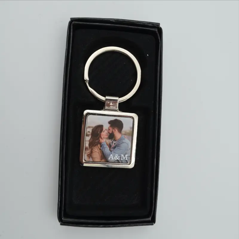 Breloc personalizat cu poza patrat din metal [2]