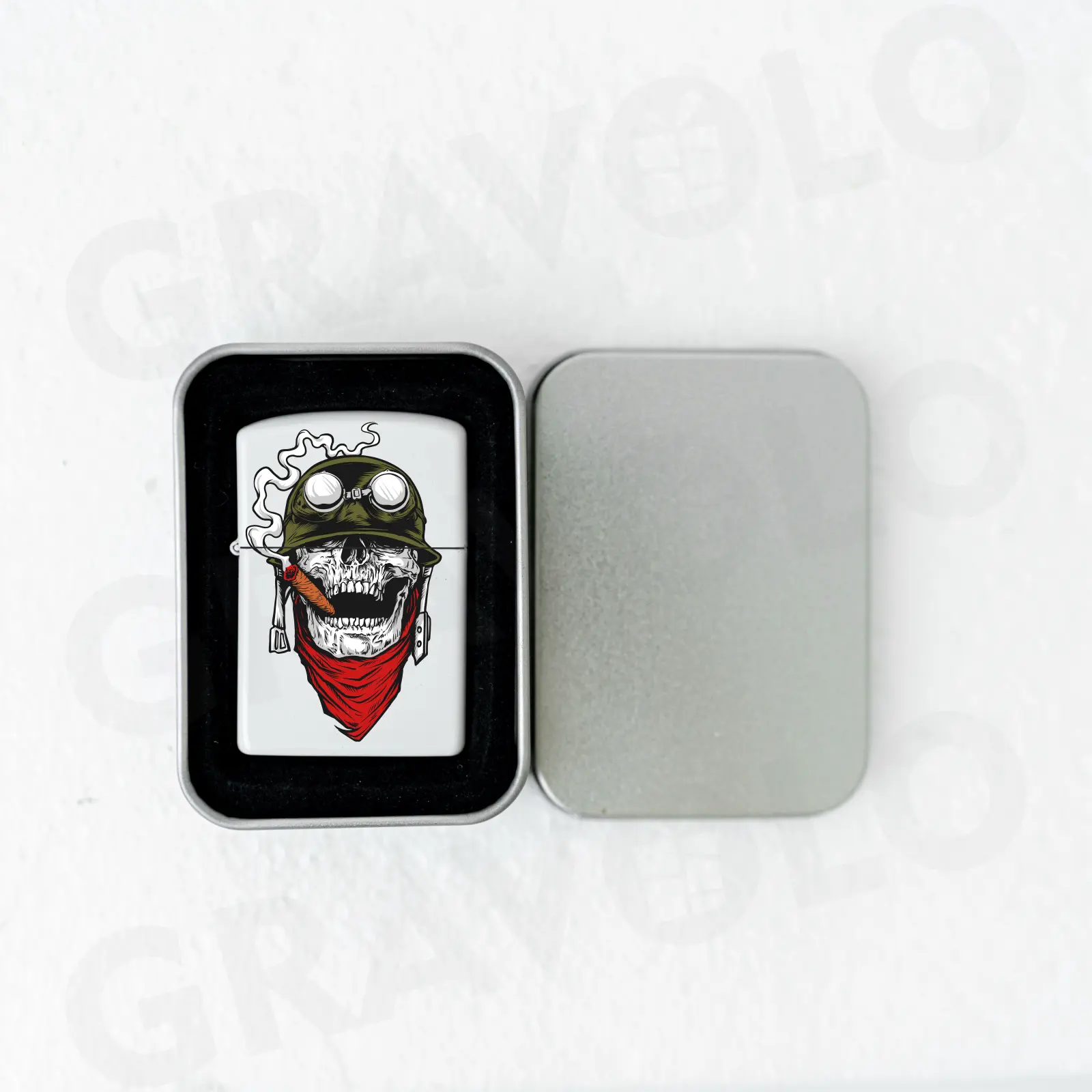 Cadouri personalizate - Bricheta "Biker Skull Smoke"