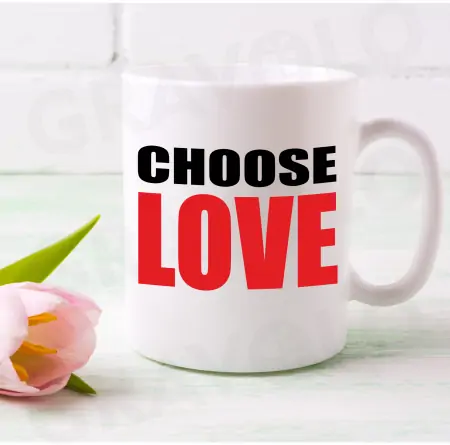 Cana alba personalizata "Choose Love" [1]