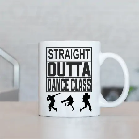 Cadouri personalizate - Cana alba "Straight outta dance class"
