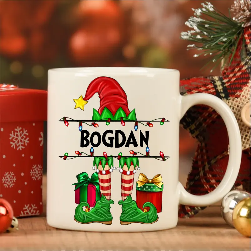 Cani de Craciun - Cană-Personalizată-cu-nume-model-Elf-de-Crăciun