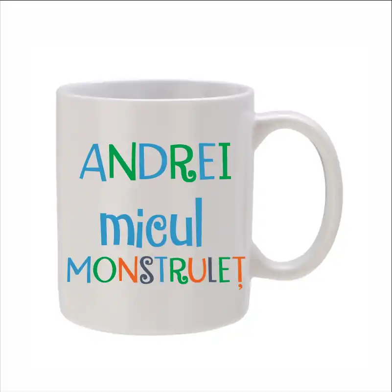 Cana personalizata cu nume pentru baietei model "Monstrulet" [3]