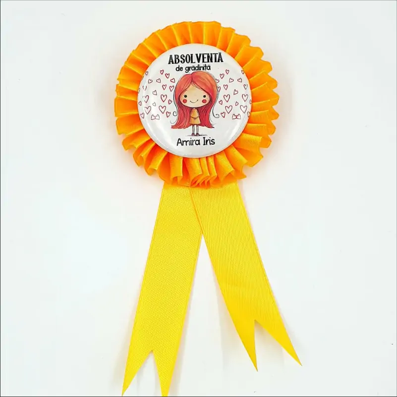 Absolvire - Cocarda-absolvire-personalizata-Galbena-Premium